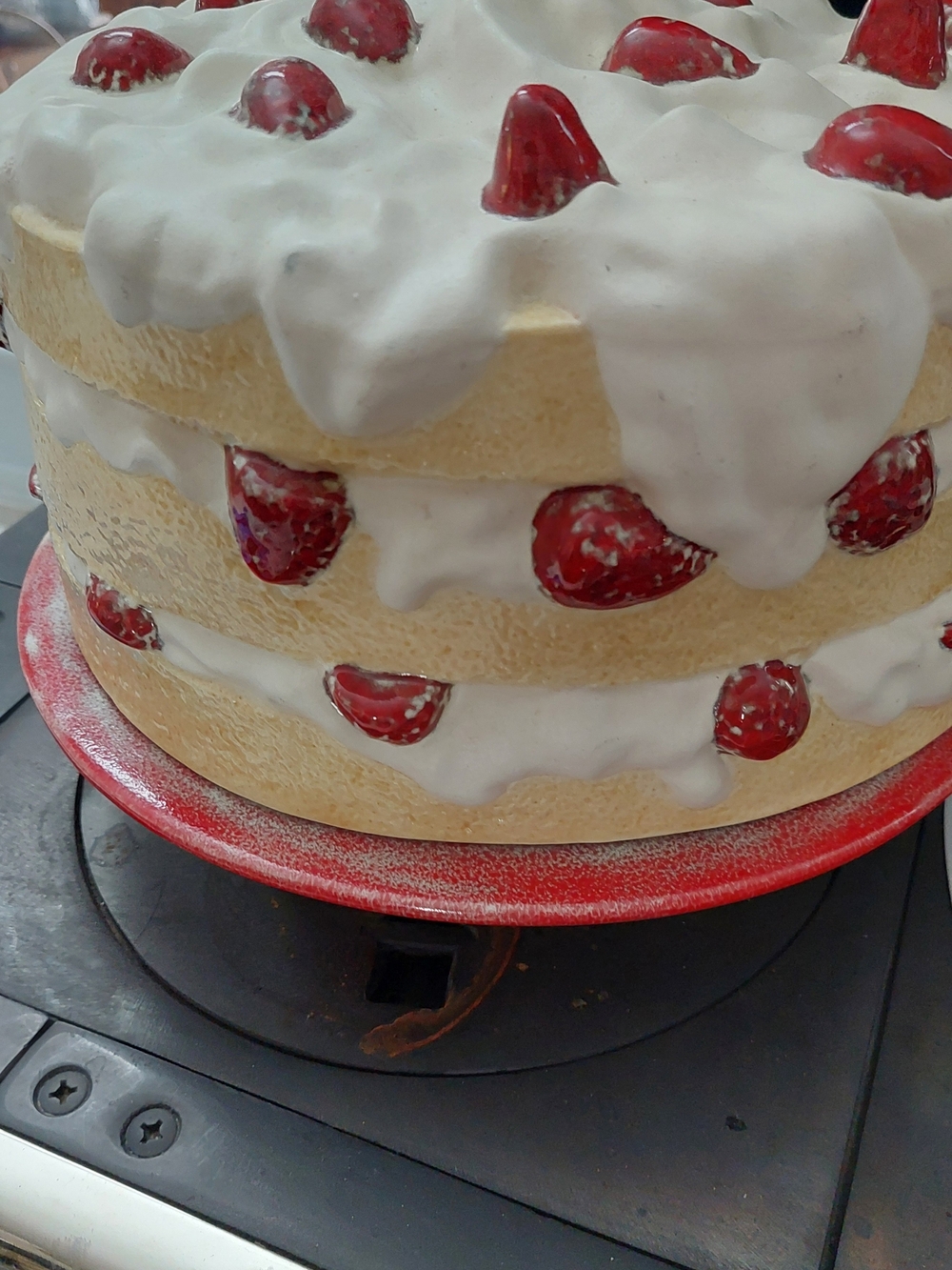 Red Strawberry Layered Ceramic Cake Decor